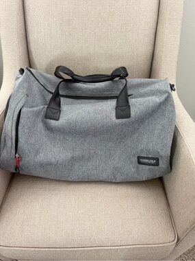 Hudson Jeans Gray Canvas Duffel with Black Handles